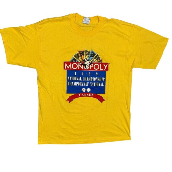 Gildan Other - Vintage 90s Monopoly 1999 National Championship TShirt Yellow Cotton XL